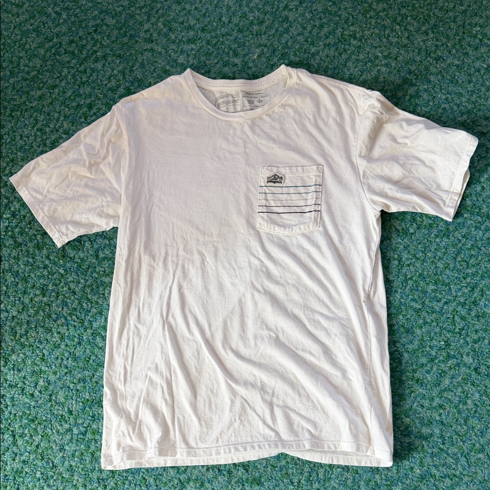 Patagonia Organic White Cotton Short Sleeve Pocket Tee